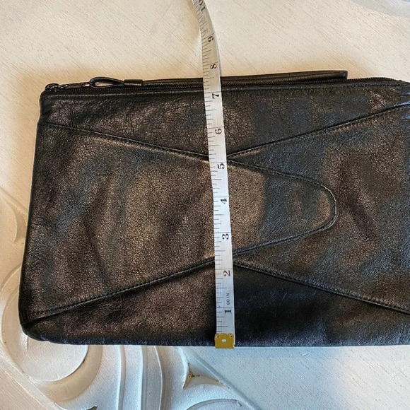 Samantha Scott Black Leather Wristlet Clutch Bag - Picture 3 of 10